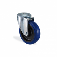Roulette à oeil caoutchouc bleu 100mm - 150kg