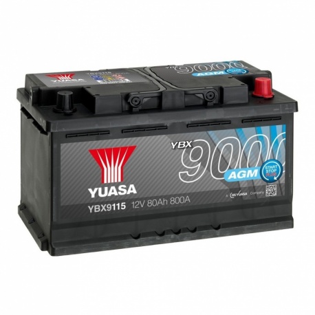 Batterie AGM Yuasa YBX9115 12V 80Ah 800A AGM Start Stop Plus Battery Batterie AGM Yuasa YBX9115 12V 80Ah 800A AGM Start Stop Plus Battery